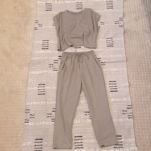 Zara Tan Muscle Tank + Combo Pants